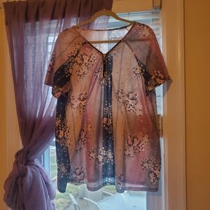 Floral V-Neck Women's Top